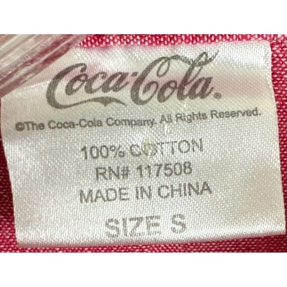 Vtg Coca-Cola Shirt Men S Iconic Classic Pattern Fit Button Up Short Sleeve - Picture 6 of 9